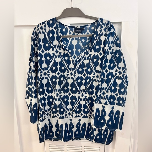 Madison Matthew’sv neck  Ikat Tunic - Picture 1 of 6